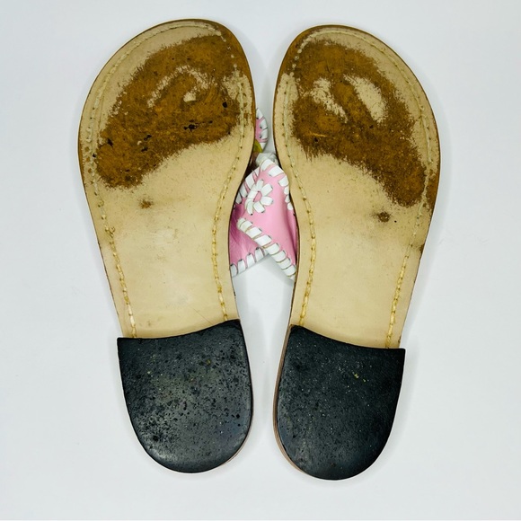 Jack Rogers Women’s Pink White Leather Jacks Flat Sandals Size 7 - Picture 7 of 10